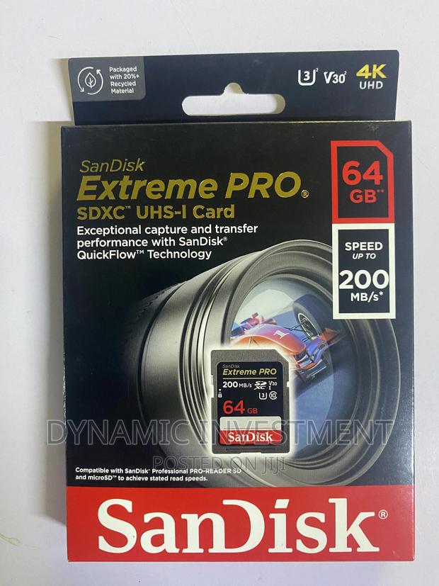 Sandisk Extreme PRO 64GB SDXC UHS-I Camera Memory Card - thumbnail 3