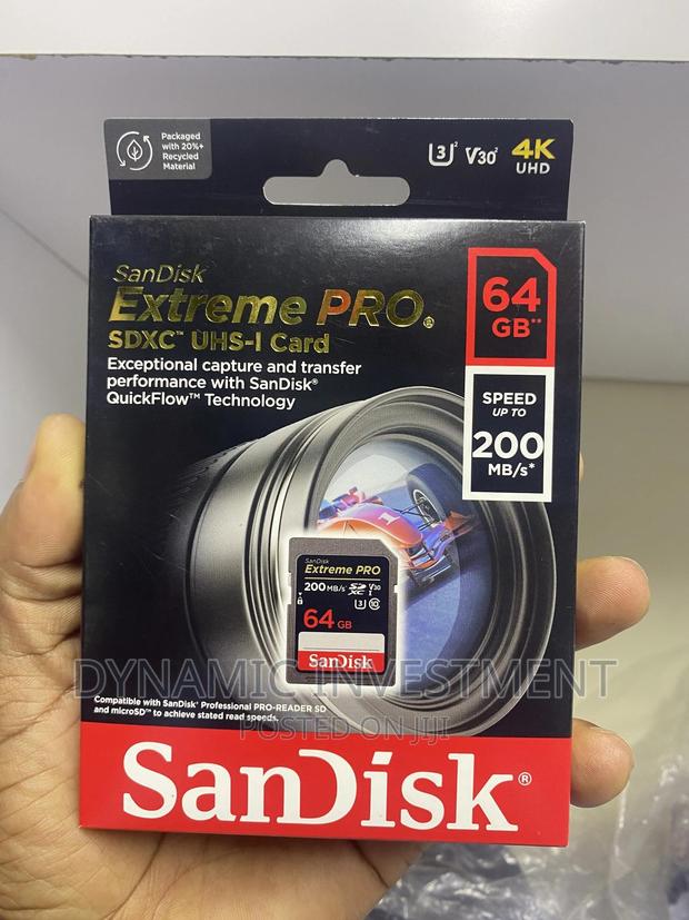 Sandisk Extreme PRO 64GB SDXC UHS-I Camera Memory Card - thumbnail 4