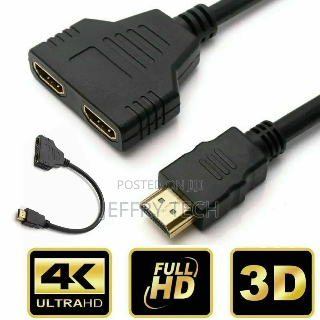  HDMI Cable Splitter Adapter 2.0 Converter 1 in 2 Out 1 Ma