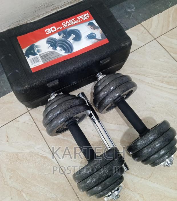 30kg Cast Iron Adjustable Dumbbell Weight Set