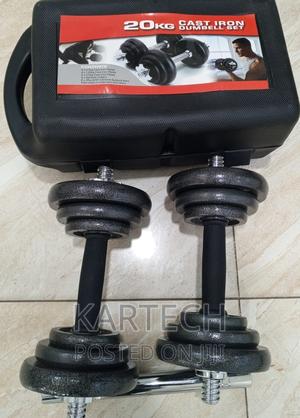 20kg Cast Iron Dumbbell Set - thumbnail 2