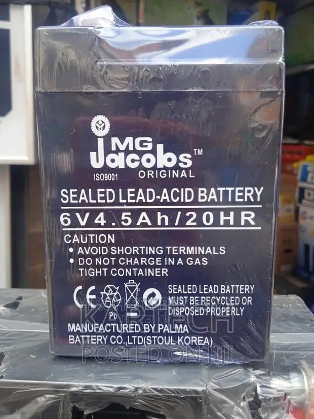 Mg Jacobs 6V 4.5ah 20H Sealed Lead Acid MF Battery - main view