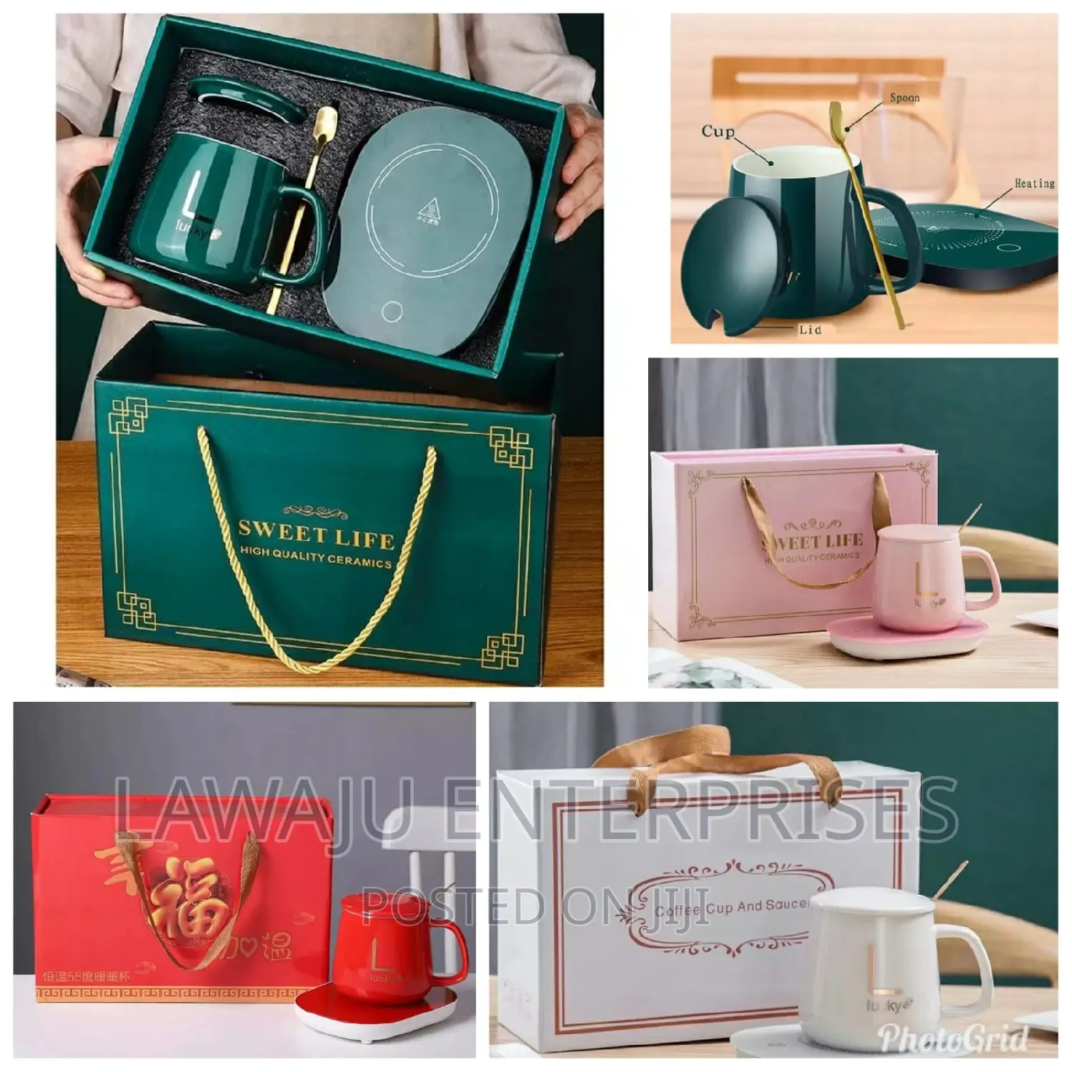 Ceramic Gift Mug Set With Warmer Exclusively Packaged