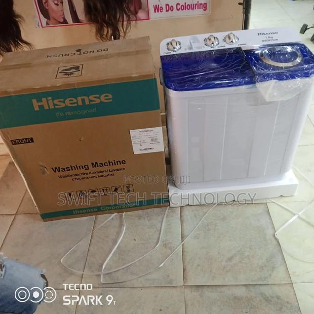 Hisense Twin-Tub All in One Top Load Washing Machine Semi Automatic 7. - main view