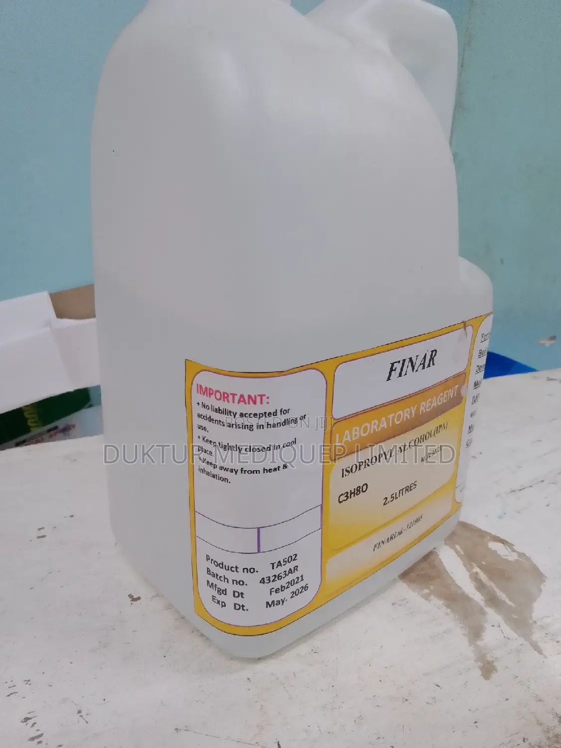 Isopropyl Alcohol (IPA) 2.5L Laboratory Reagent