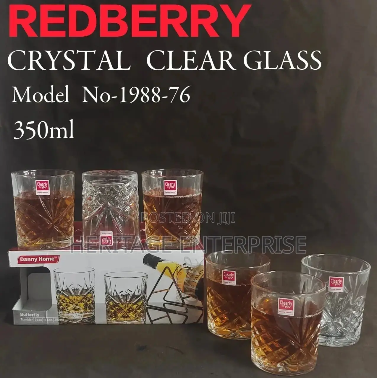 Wine Glass 6pcs Set 350ml Redberry Wine Glass