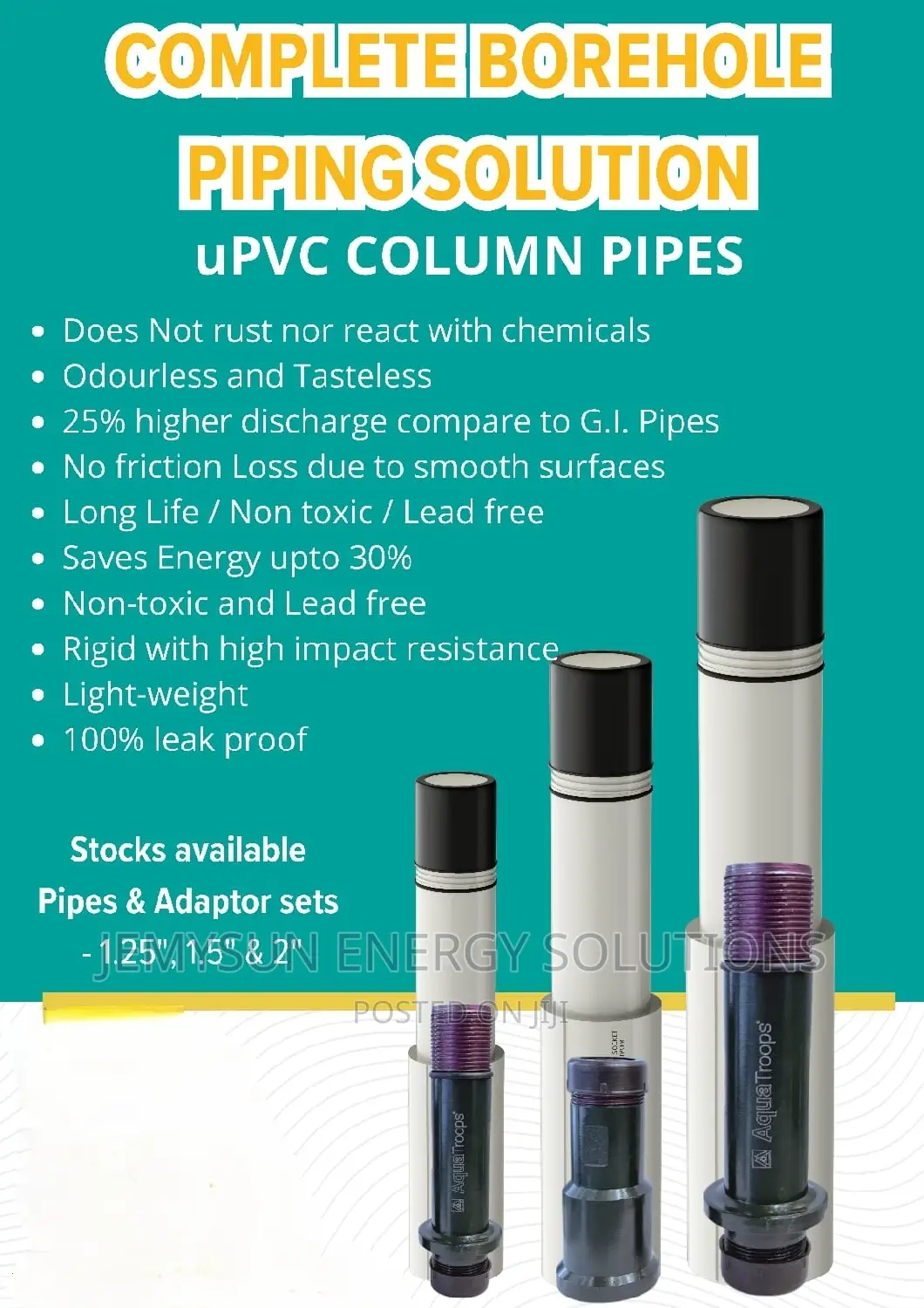 Upvc Heavy Gauge Borehole Pipes