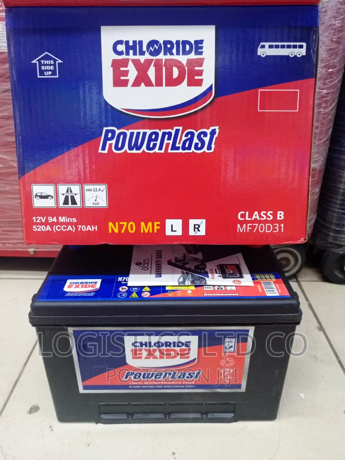Chloride Exide Powerlast N70 Maintenance Free Car Battery