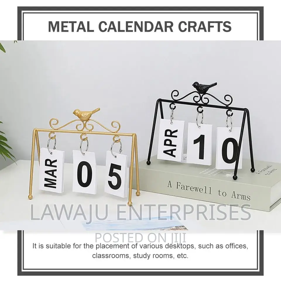 Iron Art Bird Fashion Desktop Calendar