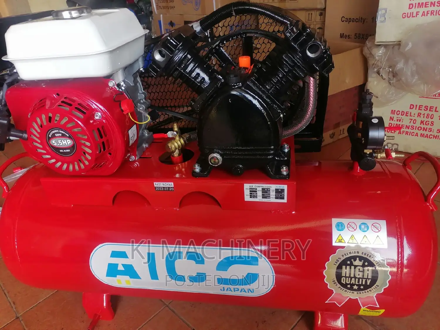 Aico Petrol Driven Air Compressor -5.5hp Petrol Engine