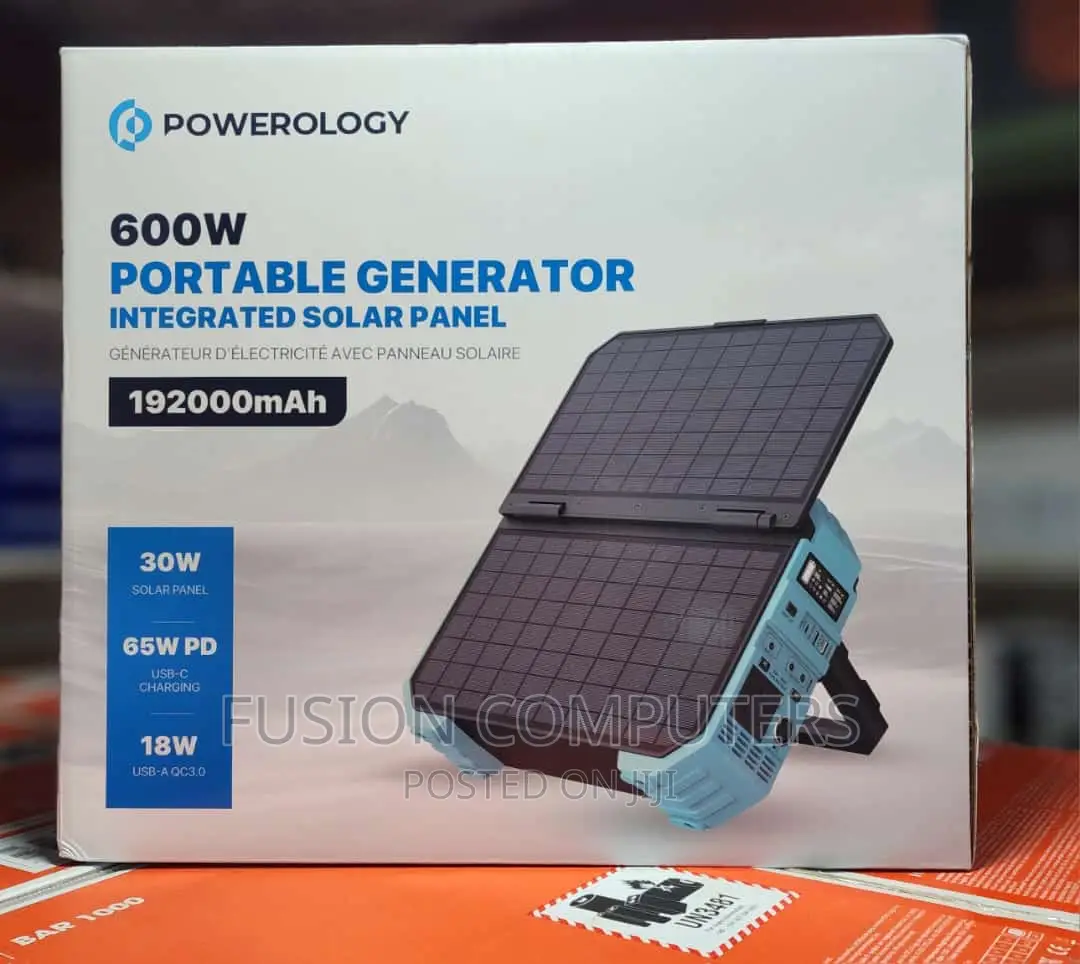Powerology 600W Portable Power Generator With Solar Panel