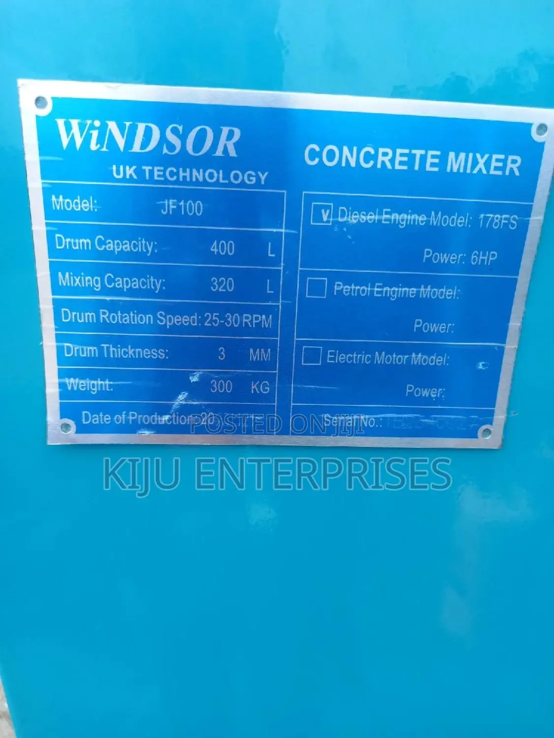 Windsor Concrete Mixer 400litres