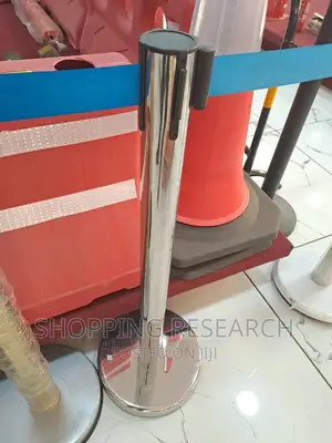 Retractable Queue Barriers With Silver Or Golden Pole