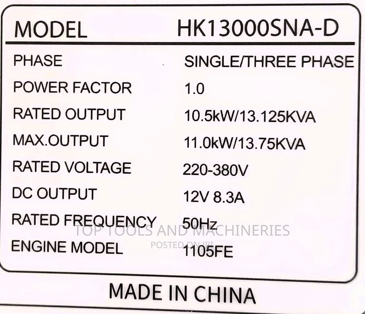 Isaki Japan Diesel Generator 13.75kva DOUBLE SWITCH THREE P