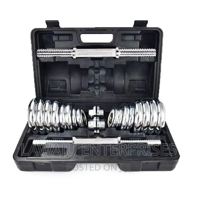 30kg Chrome Dumbell Set Fitness