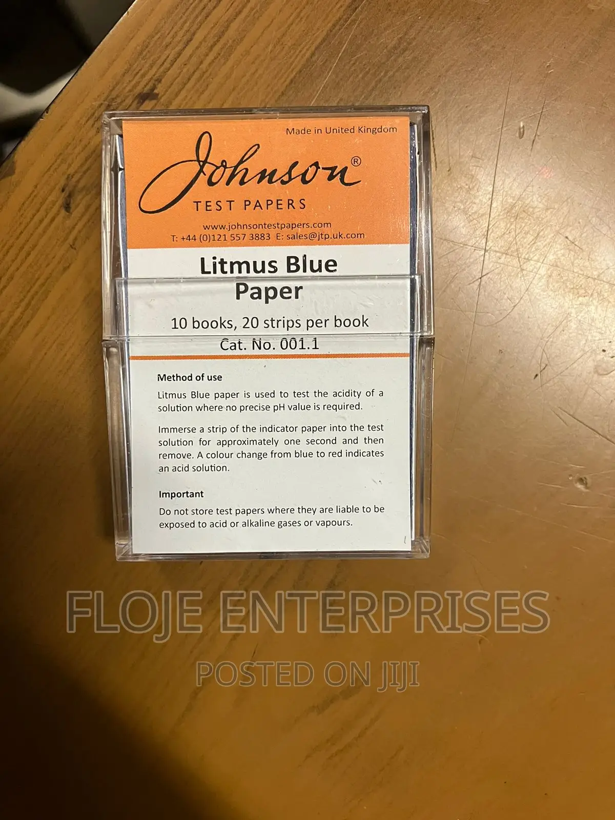 Litmus Paper Blue Johnson