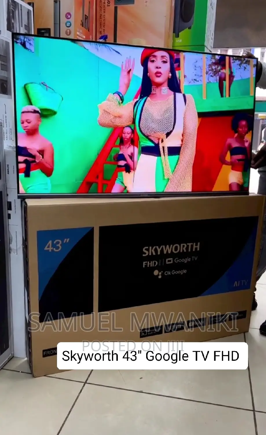 Skyworth 43" FHD Frameless Google Tv,Netflix, Voice Command