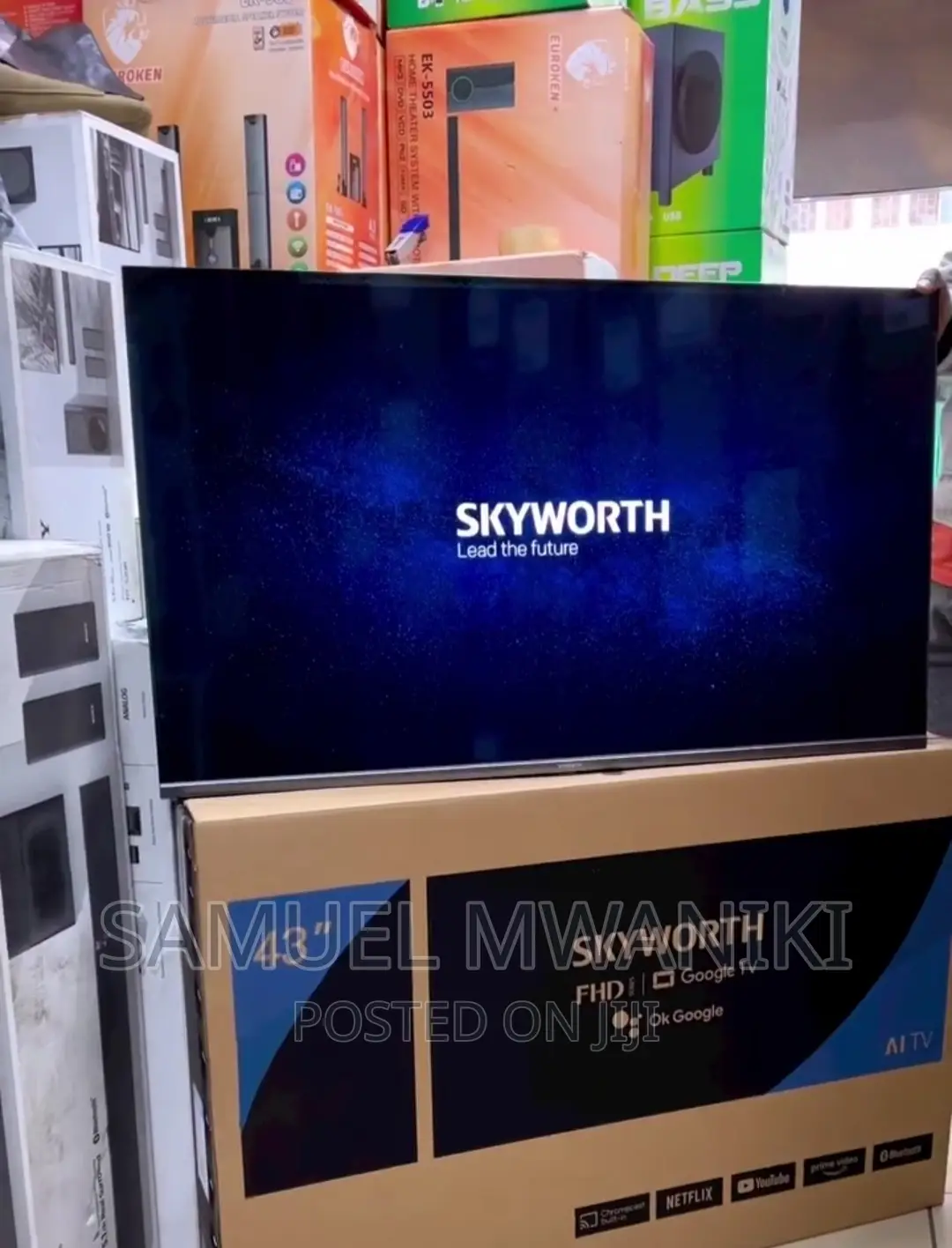 Skyworth 43" FHD Frameless Google Tv,Netflix, Voice Command