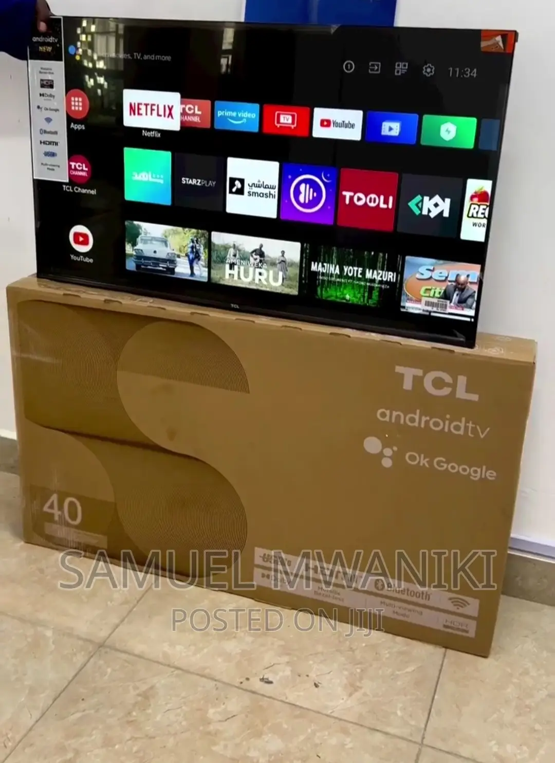 TCL 40" Frameless Smart Android Tv Fhd1080 Display New Model