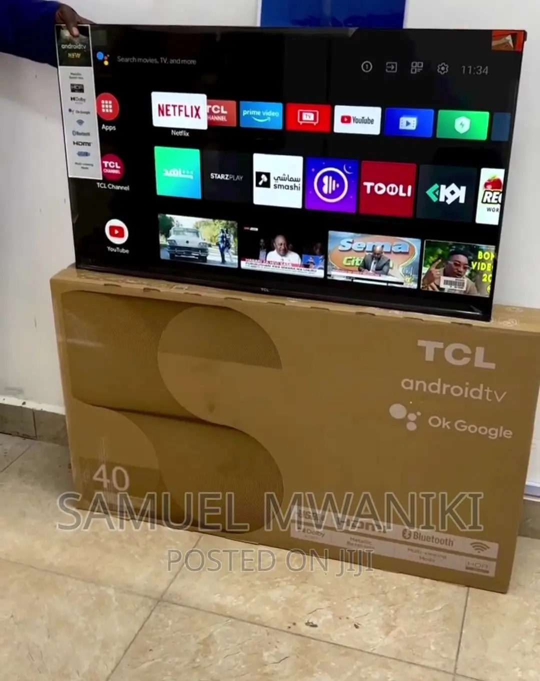 TCL 40" Frameless Smart Android Tv Fhd1080 Display New Model