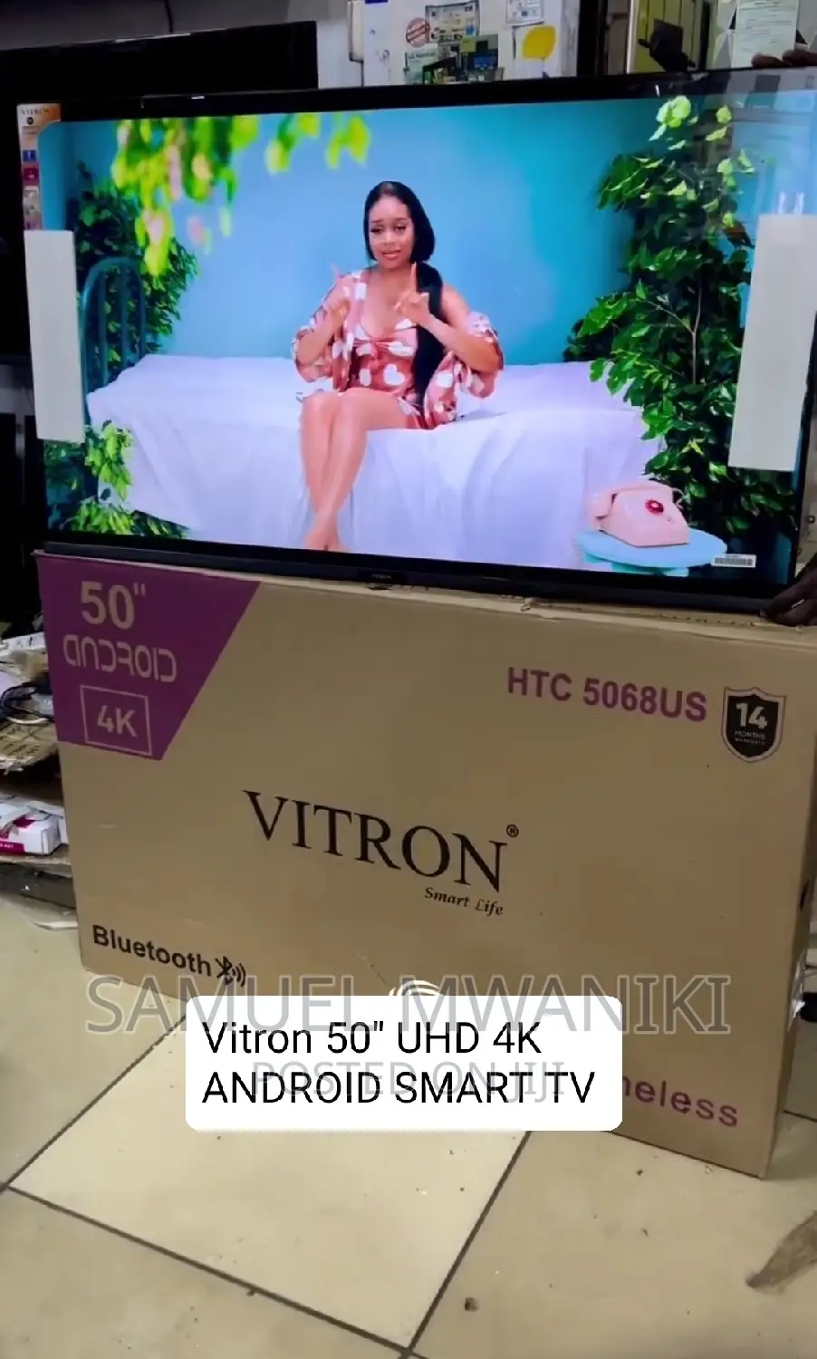 Vitron 50" Uhd Smart Android Tv Frameless Design Netflix