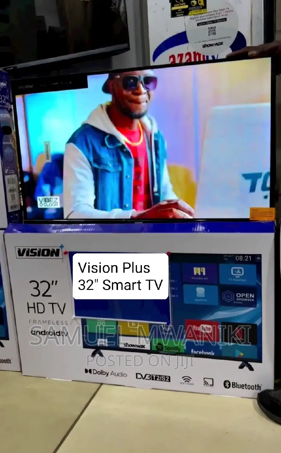 Vision Plus 32′′ Frameless Smart Android Tv Free Showmax