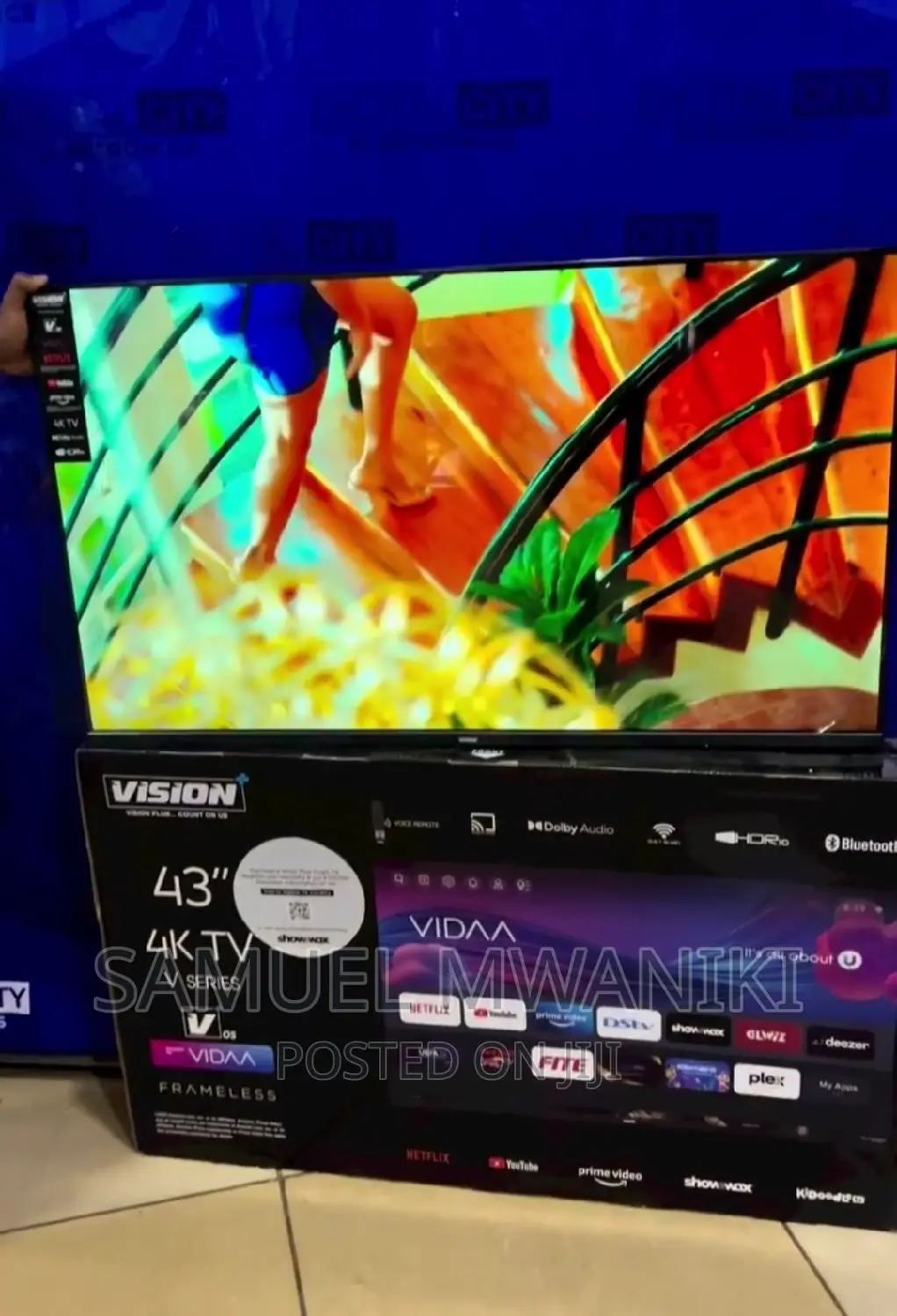 Vision Plus 43" UHD Smart TV Frameless Glass Design