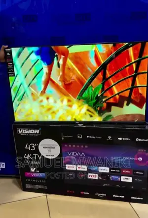 Vision Plus 43" UHD Smart TV Frameless Glass Design