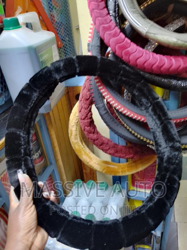Buy Black Fluffy Car Steering Cover / Steering Cover