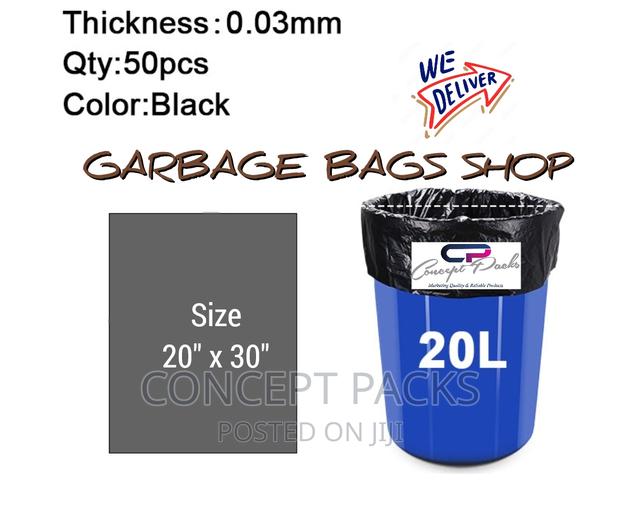 20 Litres Kitchen Black Garbage Bags - main view