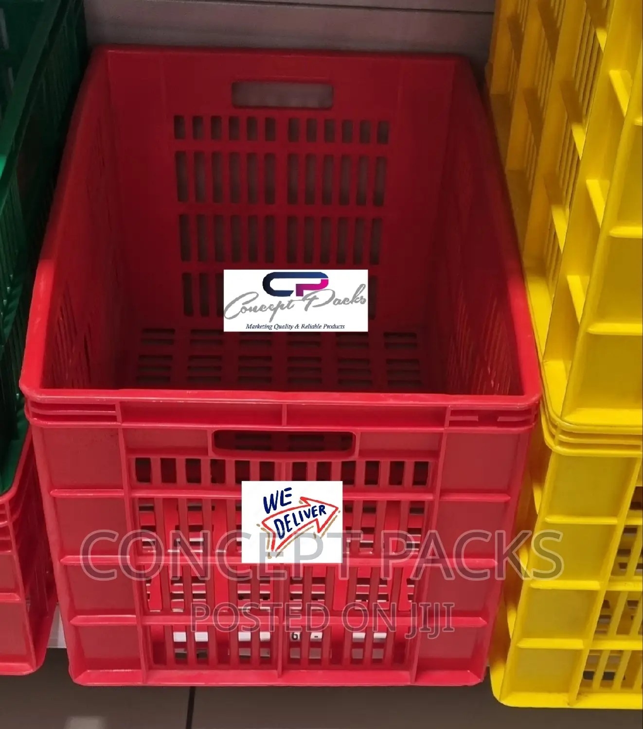 Red Plastic Double Crate
