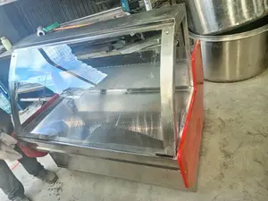 Meat Chiller. Curved Glass Meat Display