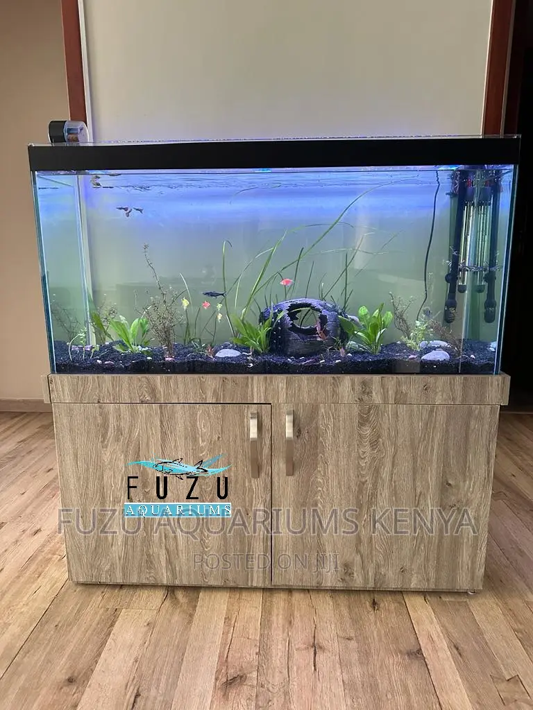Sleek Planted Aquarium With Fish Deco Filter and Lights