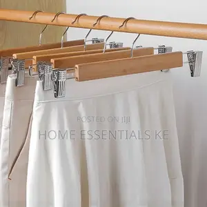 5pcs Set High Grade Natural Wooden Hangers Skirt Pants