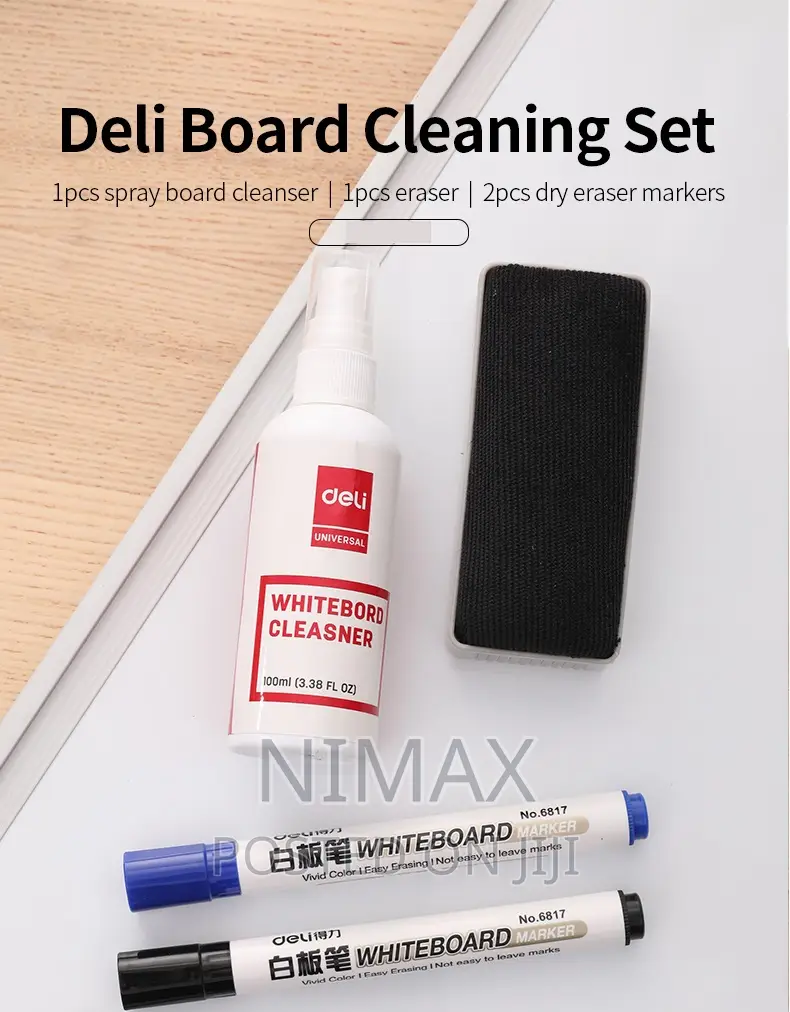 Deli White Board Cleaner and 2 Markers