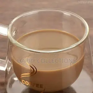*Heat-Resistant Borosilicate Double- Wall Glass Coffee Mug