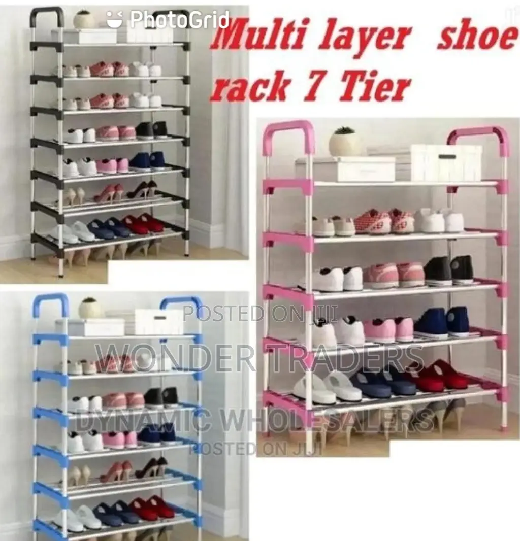 Executive Metallic Stand Shoe Rack 7 Tier;