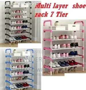 Executive Metallic Stand Shoe Rack 7 Tier;