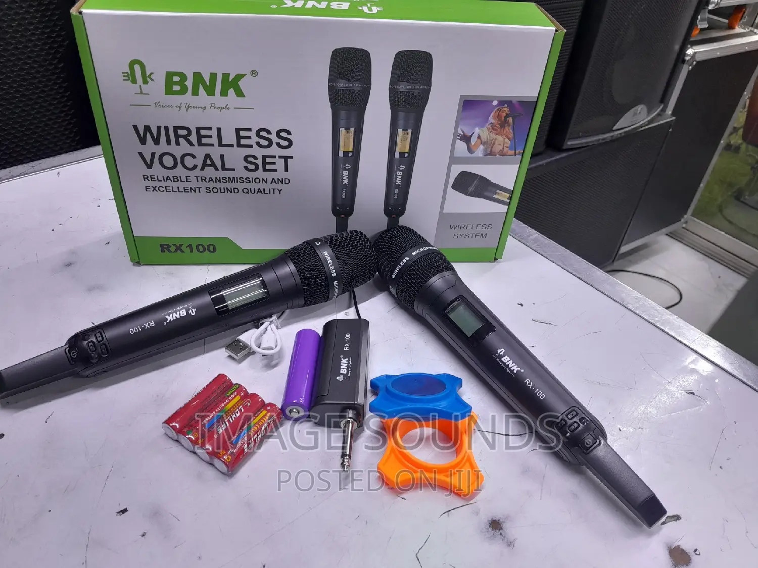 Wireless Microphone Pair With Portable Receiver