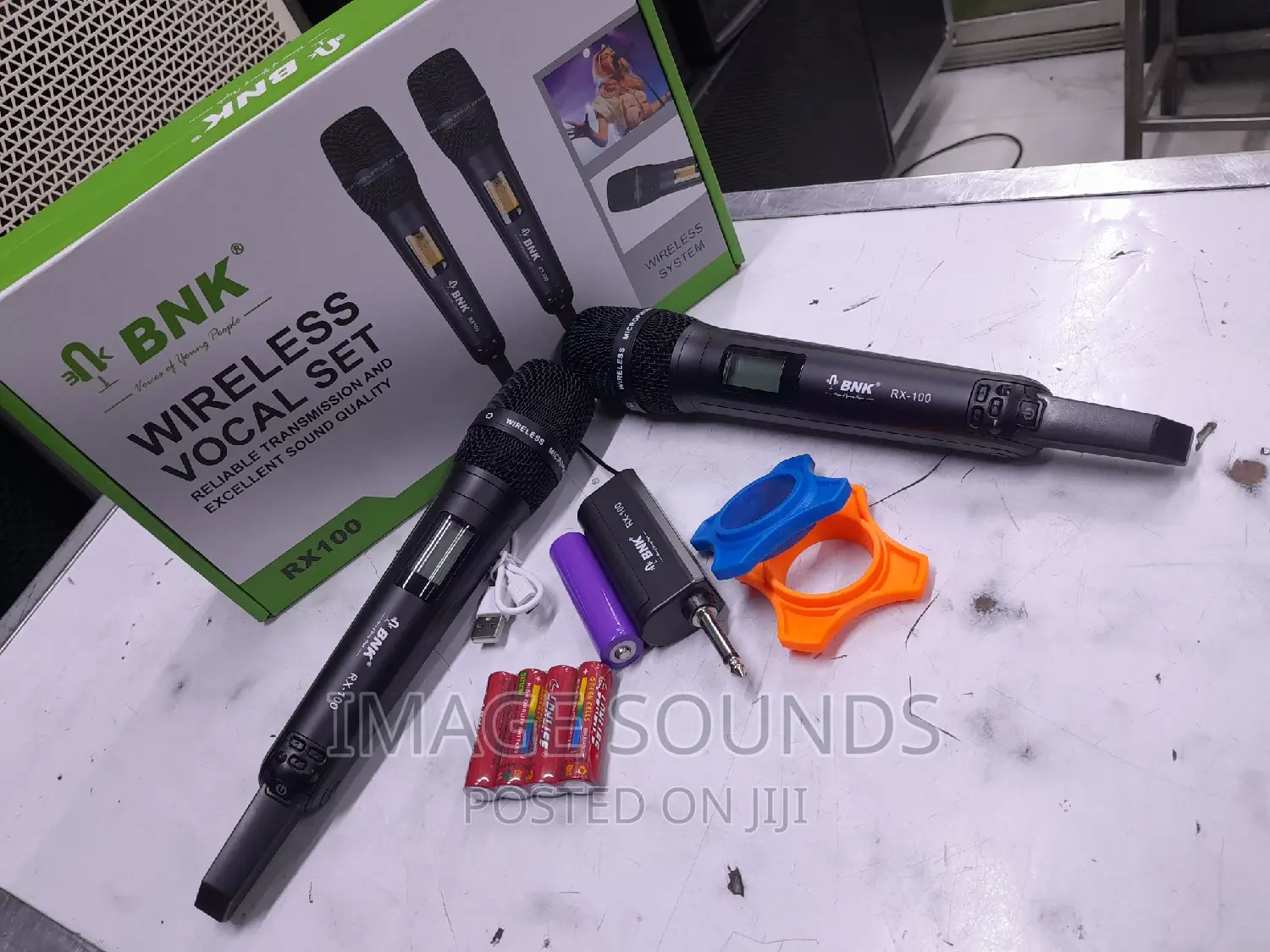 Wireless Microphone Pair With Rechargable Receiver
