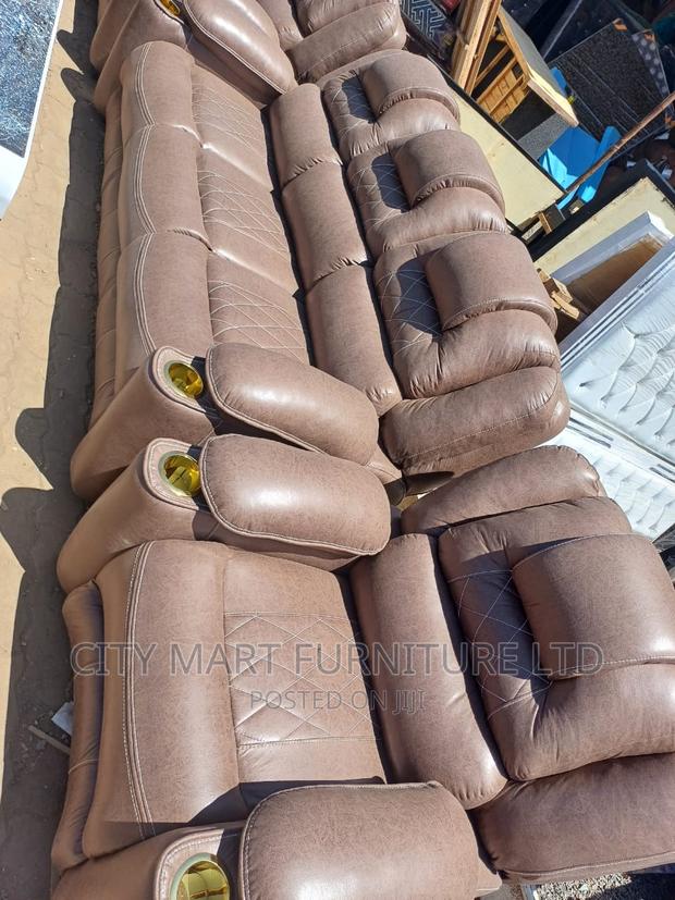 OFFER!!Fancy 5-Seater Leather Semi-Recliner Sofas Available
