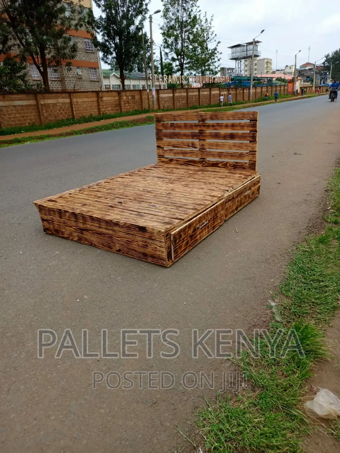 Pallet Bed- 5*6 Premium Pallet Bed With Drawers. (DL08,)
