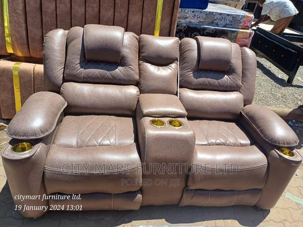 OFFER!!Fancy 2-Seater Leather Semi-Recliner Sofas Available - main view