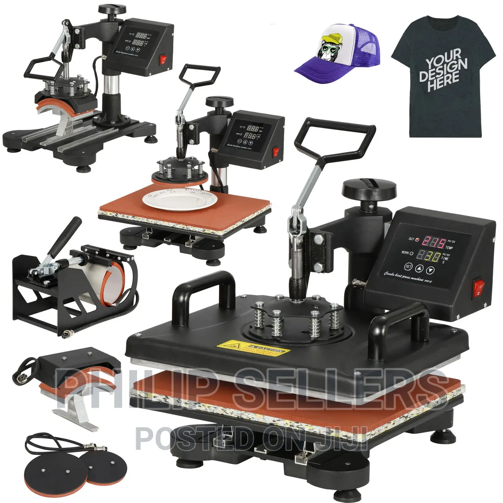 5 In 1 Heat Press Machine For T-shirts Combo