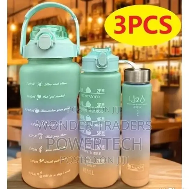 3 in 1 Motivations Water Bottles(With Stickers)