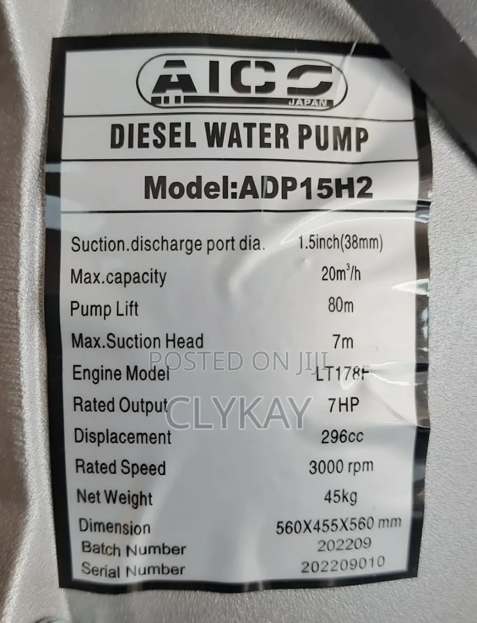 High Pressure Diesel Engine Generator Pump