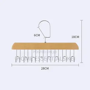 Wooden Plank 8 Hook Hanger for Bras,Tie,Pants