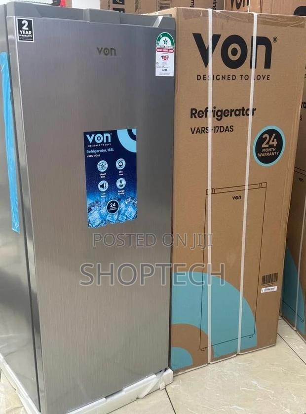 Von VARS-17DAS Single Door Fridge 168l- Silver - thumbnail 2
