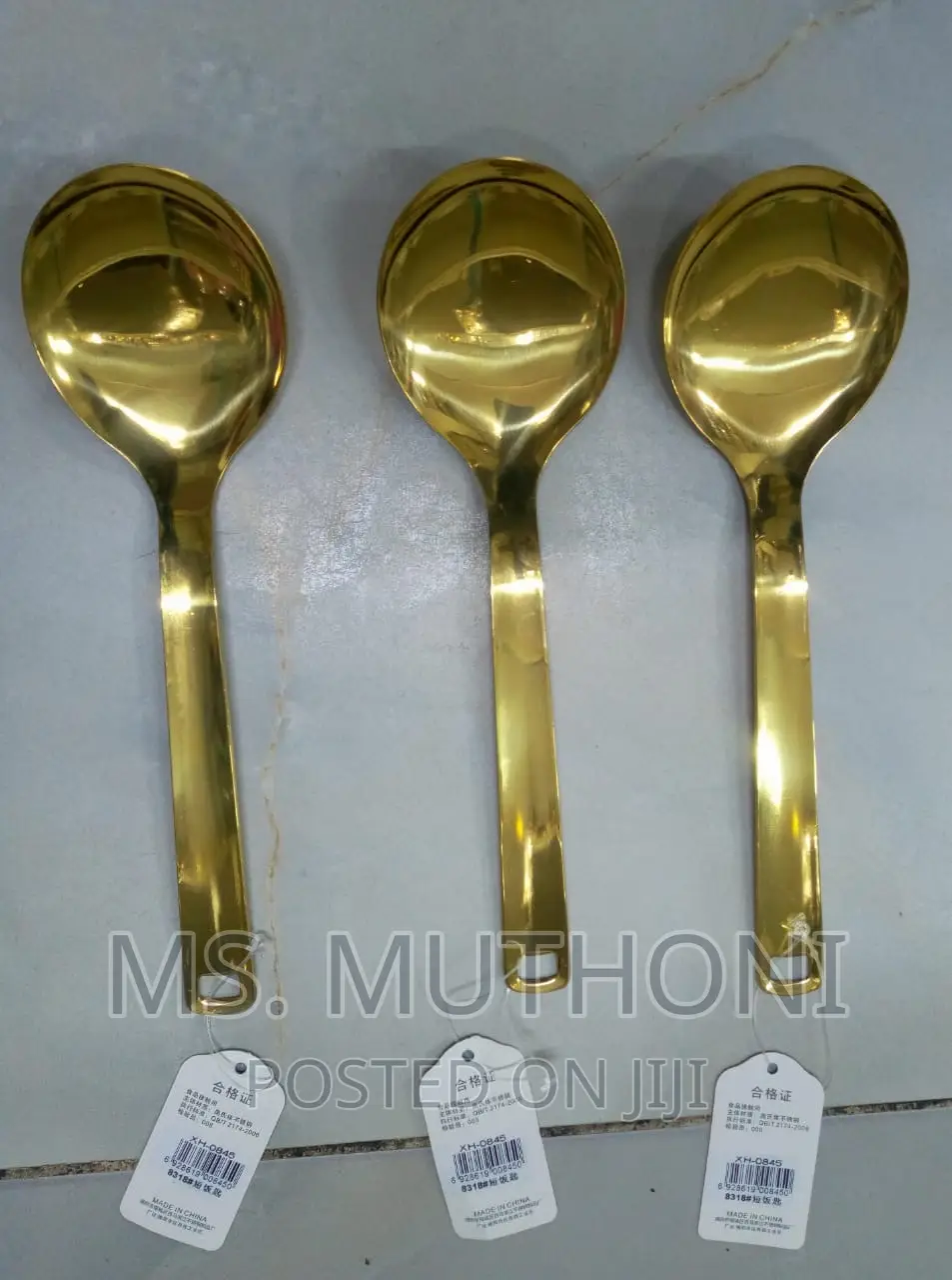 3 Heavy Gauge Gold Serving /Mandazi Spoons