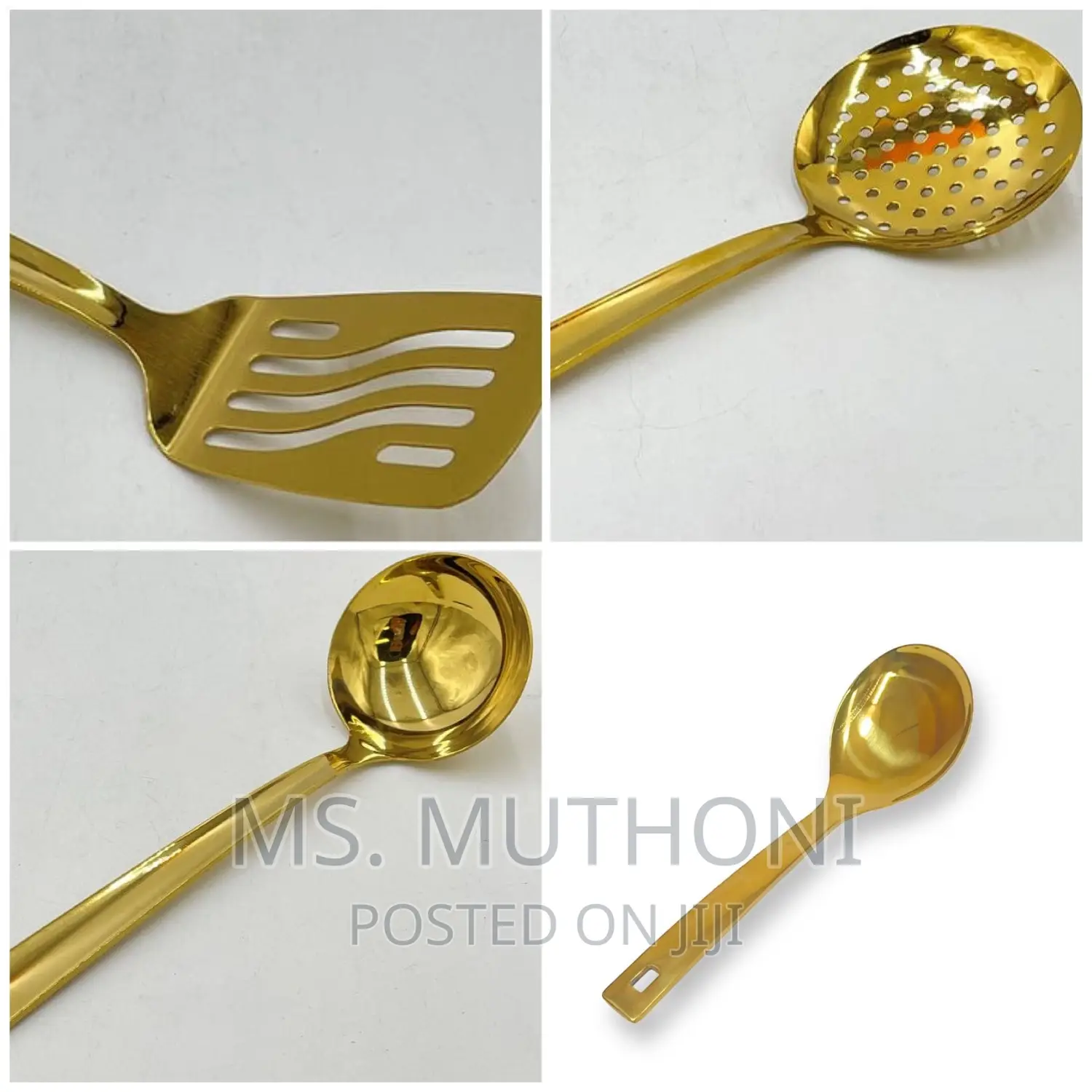 3 Heavy Gauge Gold Serving /Mandazi Spoons